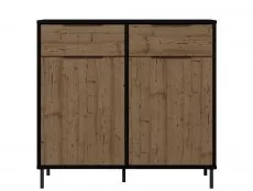 Seconique Seconique Madrid Acacia and Black 2 Door 2 Drawer Sideboard