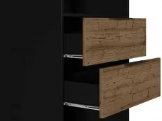 Seconique Seconique Madrid Acacia and Black 2 Drawer Bookcase