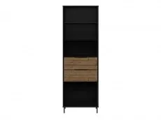 Seconique Seconique Madrid Acacia and Black 2 Drawer Bookcase