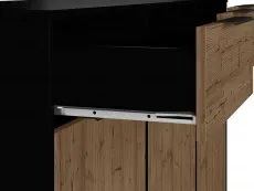 Seconique Seconique Madrid Acacia and Black 3 Door 3 Drawer Sideboard