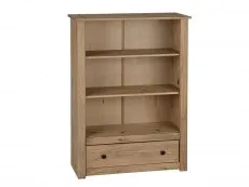 Seconique Seconique Panama Waxed Pine 1 Drawer Bookcase