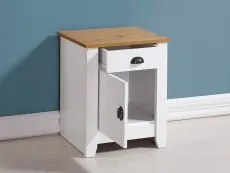 Seconique Seconique Ludlow White and Oak 1 Door 1 Drawer Bedside Table