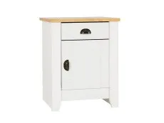 Seconique Seconique Ludlow White and Oak 1 Door 1 Drawer Bedside Table