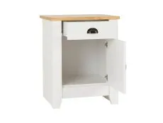 Seconique Seconique Ludlow White and Oak 1 Door 1 Drawer Bedside Table