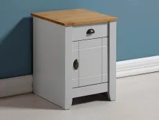 Seconique Seconique Ludlow Grey and Oak 1 Door 1 Drawer Bedside Table