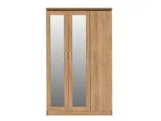 Seconique Seconique Charles Oak 3 Door Mirrored Triple Wardrobe