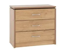 Seconique Seconique Charles Oak 3 Drawer Chest of Drawers