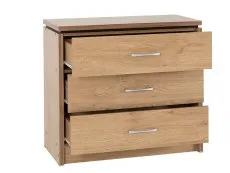 Seconique Seconique Charles Oak 3 Drawer Chest of Drawers