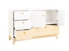 Seconique Seconique Cody White and Pine 2 Door 4 Drawer Storage Unit