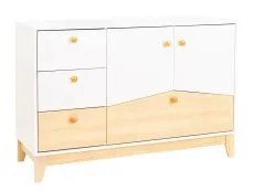 Seconique Seconique Cody White and Pine 2 Door 4 Drawer Storage Unit