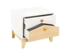 Seconique Seconique Cody White and Pine 2 Drawer Bedside Table