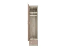 Seconique Seconique Nevada Oyster Gloss and Oak 1 Door 1 Drawer Wardrobe