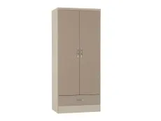 Seconique Seconique Nevada Oyster Gloss and Oak 4 Piece Bedroom Furniture Package