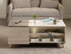 Seconique Seconique Aspen White Oak and Concrete Effect Coffee Table