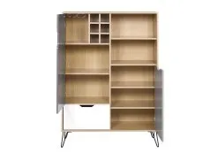 Seconique Seconique Bergen Grey and Oak 2 Door 1 Drawer Drinks Cabinet