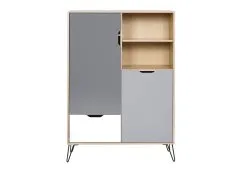 Seconique Seconique Bergen Grey and Oak 2 Door 1 Drawer Drinks Cabinet