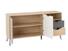 Seconique Seconique Bergen Grey and Oak 2 Door 2 Drawer Sideboard