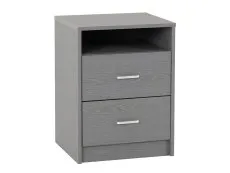 Seconique Seconique Felix Grey 2 Drawer Bedside Table