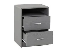 Seconique Seconique Felix Grey 2 Drawer Bedside Table