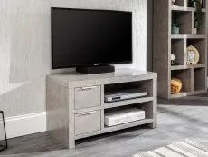 GFW GFW Bloc Concrete Effect 2 Drawer TV Cabinet