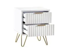 Julian Bowen Julian Bowen Murano Matte White 2 Drawer Bedside Table