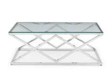 Julian Bowen Julian Bowen Biarritz Glass and Chrome Coffee Table