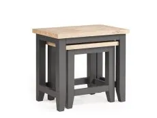 Julian Bowen Julian Bowen Bordeaux Grey and Oak Wooden Nest of Tables (Assembled)