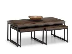 Julian Bowen Julian Bowen Brooklyn Dark Oak Wooden Long John Nest of Tables