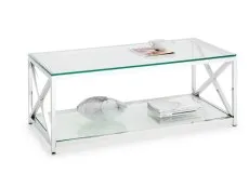 Julian Bowen Julian Bowen Miami Glass and Chrome Coffee Table