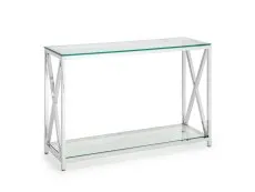 Julian Bowen Julian Bowen Miami Glass and Chrome Console Table