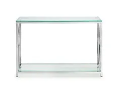 Julian Bowen Julian Bowen Miami Glass and Chrome Console Table