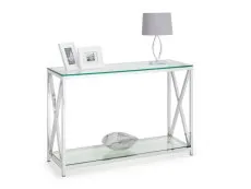 Julian Bowen Julian Bowen Miami Glass and Chrome Console Table