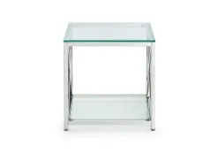 Julian Bowen Julian Bowen Miami Glass and Chrome Lamp Table