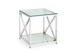 Julian Bowen Julian Bowen Miami Glass and Chrome Lamp Table