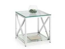 Julian Bowen Julian Bowen Miami Glass and Chrome Lamp Table