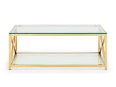 Julian Bowen Julian Bowen Miami Glass and Gold Coffee Table