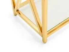 Julian Bowen Julian Bowen Miami Glass and Gold Console Table