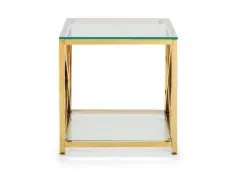 Julian Bowen Julian Bowen Miami Glass and Gold Lamp Table