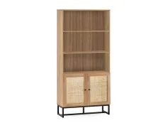 Julian Bowen Julian Bowen Padstow Rattan and Oak 2 Door Bookcase