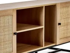 Julian Bowen Julian Bowen Padstow Rattan and Oak 2 Door TV Cabinet