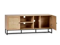 Julian Bowen Julian Bowen Padstow Rattan and Oak 2 Door TV Cabinet