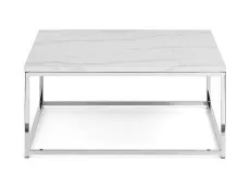 Julian Bowen Julian Bowen Scala Marble Effect and Chrome Coffee Table