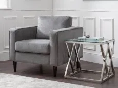 Julian Bowen Julian Bowen Hayward Grey Chenille Armchair