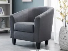 Julian Bowen Julian Bowen Hugo Slate Grey Fabric Tub Chair