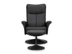 Julian Bowen Julian Bowen Lugano Black Faux Leather Recliner Chair with Footstool