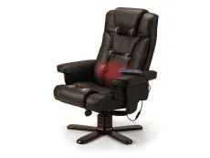 Julian Bowen Julian Bowen Malmo Black Massager Recliner Chair with Footstool