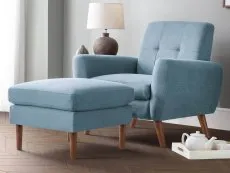 Julian Bowen Julian Bowen Monza Blue Linen Armchair