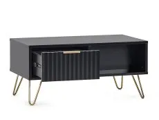 Julian Bowen Julian Bowen Murano Black and Gold 2 Drawer Coffee Table