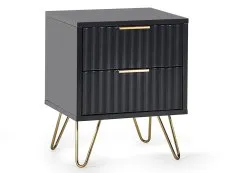 Julian Bowen Julian Bowen Murano Black and Gold 2 Drawer Lamp Table