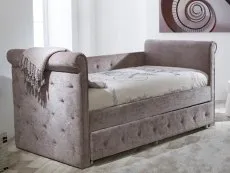 Limelight  Limelight Zodiac Mink Velvet Fabric Guest Bed Frame